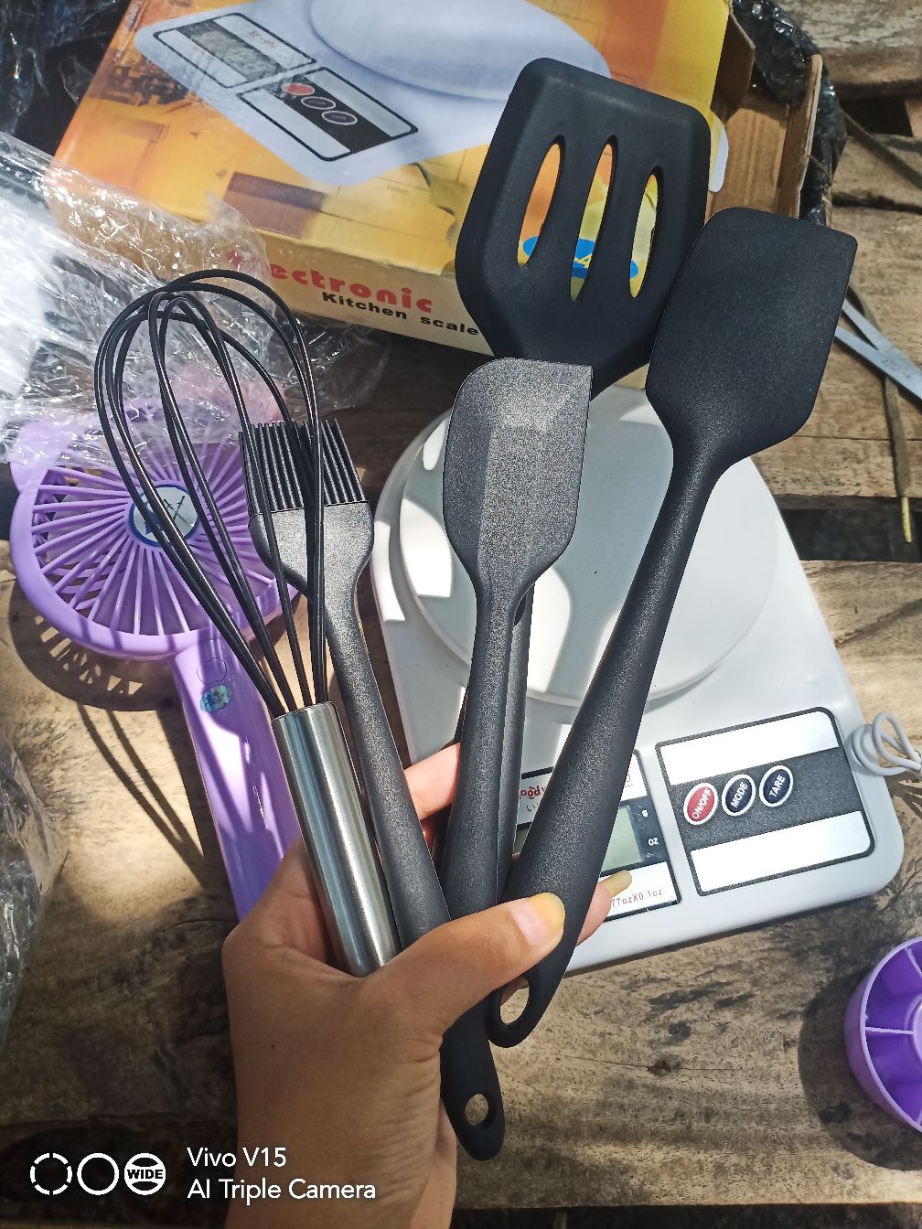 Spatula Set Alat Masak 5 In 1 Sutil Scrap Kocokan Silicone/silikon