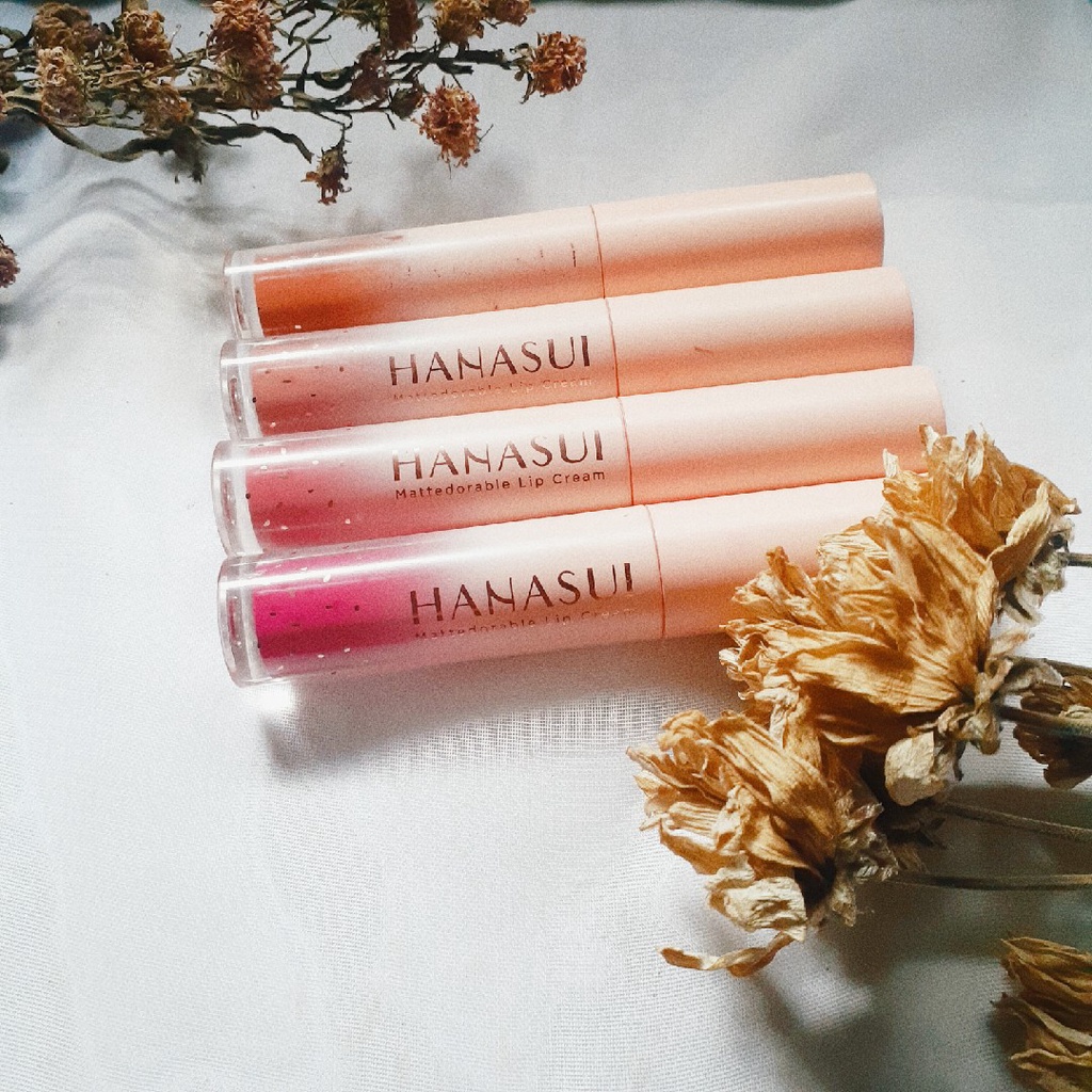 [ORI] HANASUI Mattedorable Lip Cream dengan Hasil Warna Intense &amp; Pigmented Menutup Warna Asli Bibir dengan Sempurna HALAL Original BPOM