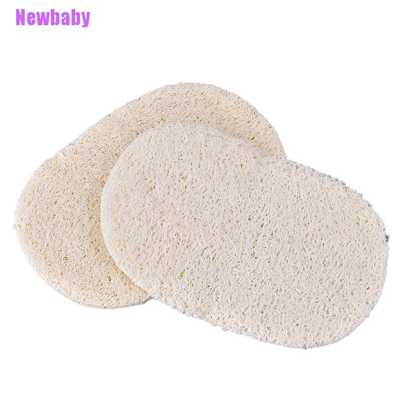 (Newbaby) Spons Loofah Alami Dua Sisi Bahan Microfiber Untuk Mencuci Piring