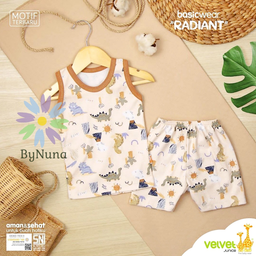 COD SETELAN SINGLET KUTUNG CELANA PENDEK BASIC WEAR VELVET JUNIOR MODEL BAJU ANAK SERIES “RADIANT”