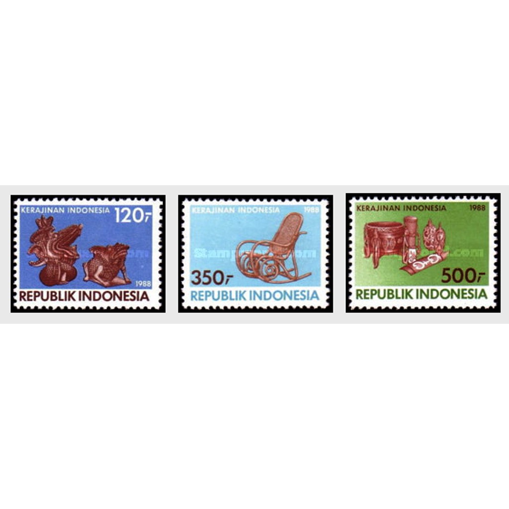 

Perangko Filateli D14 - Indonesia MNH 3v 03.03.1988 The 8th Anniversary of National Crafts Council