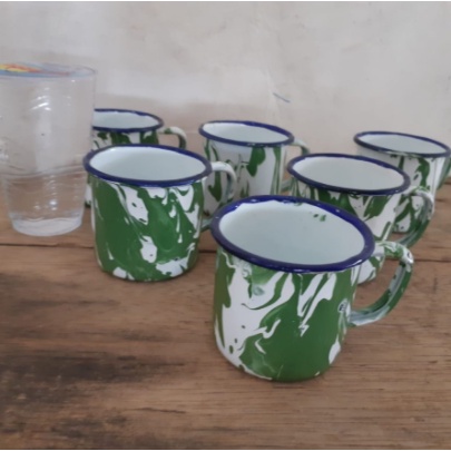 Cangkir Enamel Lurik 6 cm