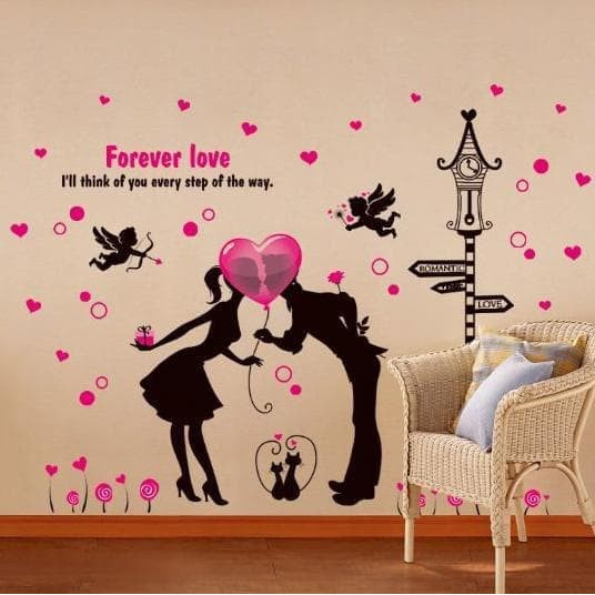 Unik WALL STIKER 60X90 XL8213 FOREVER LOVE  WALSTIKER WALLSTICKER Diskon