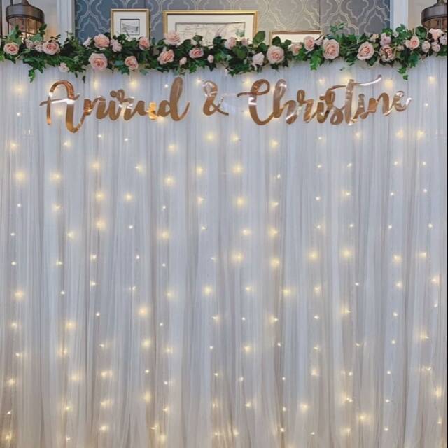 Backdrop tirai tile (hanya backdrop)