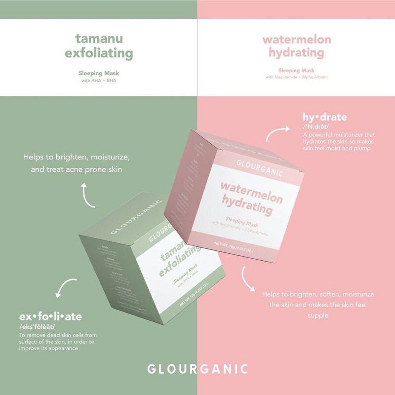 GLOURGANIC SLEEPING MASK TAMANU EXFOLIATING WATERMELON HYDRATING