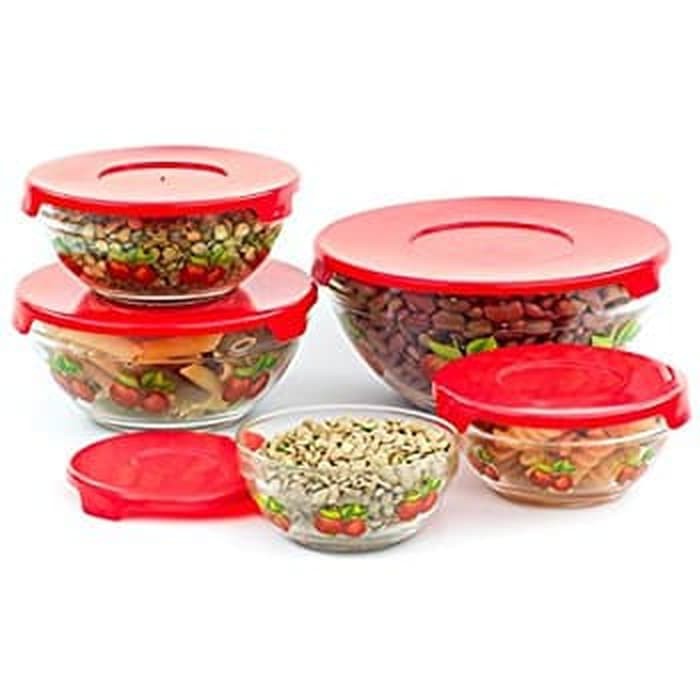 Maxim Glassware Toples Kaca 10Pcs Bowl + Lid
