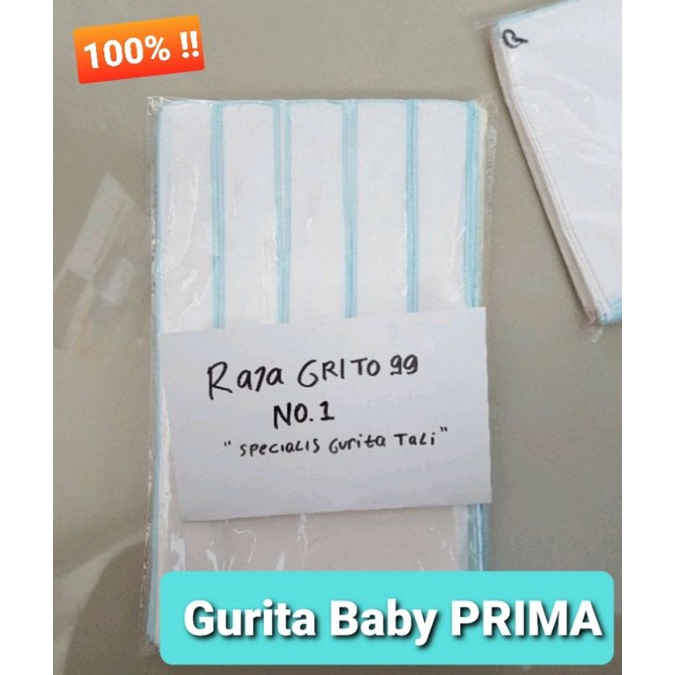 3 Pcs Gurita Bayi Super Premium putih polos PRIMA / Gurita Tali Super Premium / Grita Bayi Super Halus, Bhn Primis