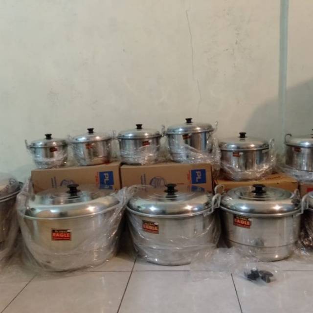 Steamer Nasi Dandang Global Eagle Panci kukus Nasi Aluminium ukuran 30