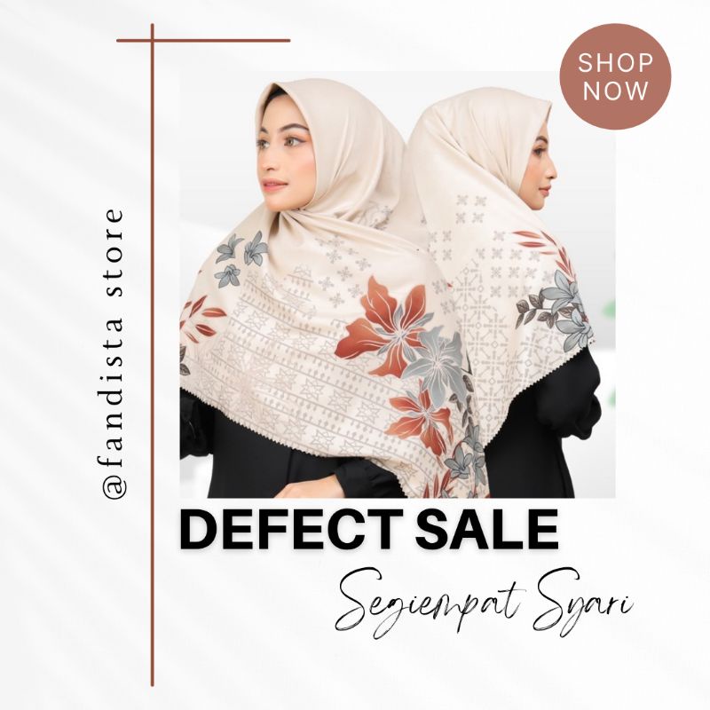 Jilbab segiempat DEFECT voal diamond syari polos motif