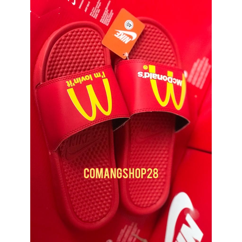 Sandal Sendal Slop Selop Slip On Slide Pria Wanita Cowok Cewek Laki Laki Casual Kekinian Murah NK Mcdonals