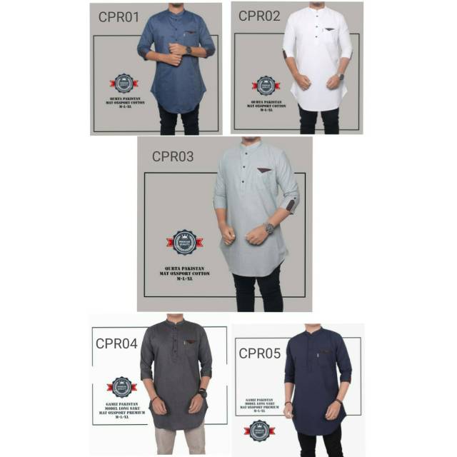 Baju koko pakistan pria lengan panjang