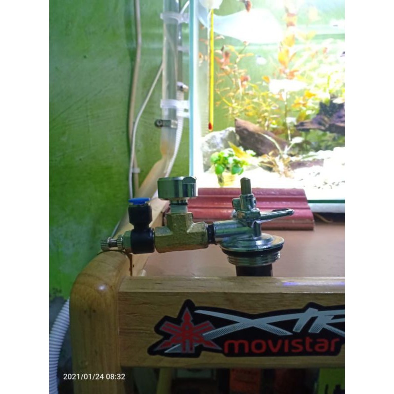 velve + regulator tabung co2 diy