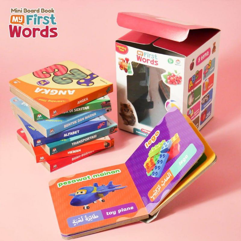 [NEW BOOKS] Mini Board Books | Ziyad Books - Learning Time My First Word (8 Buku + Box)