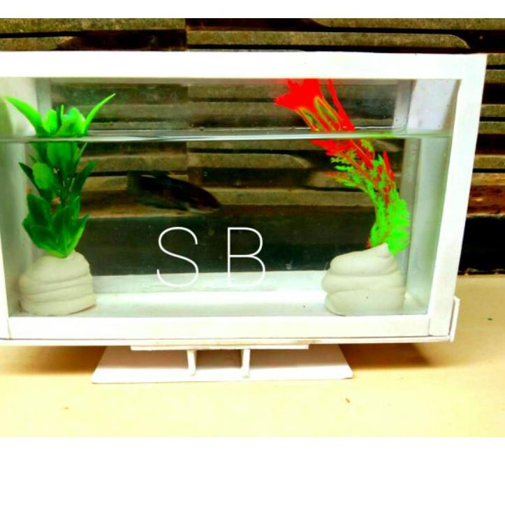 Bagus Dipakai.. aquarium mini untuk ikan hias bentuk tv