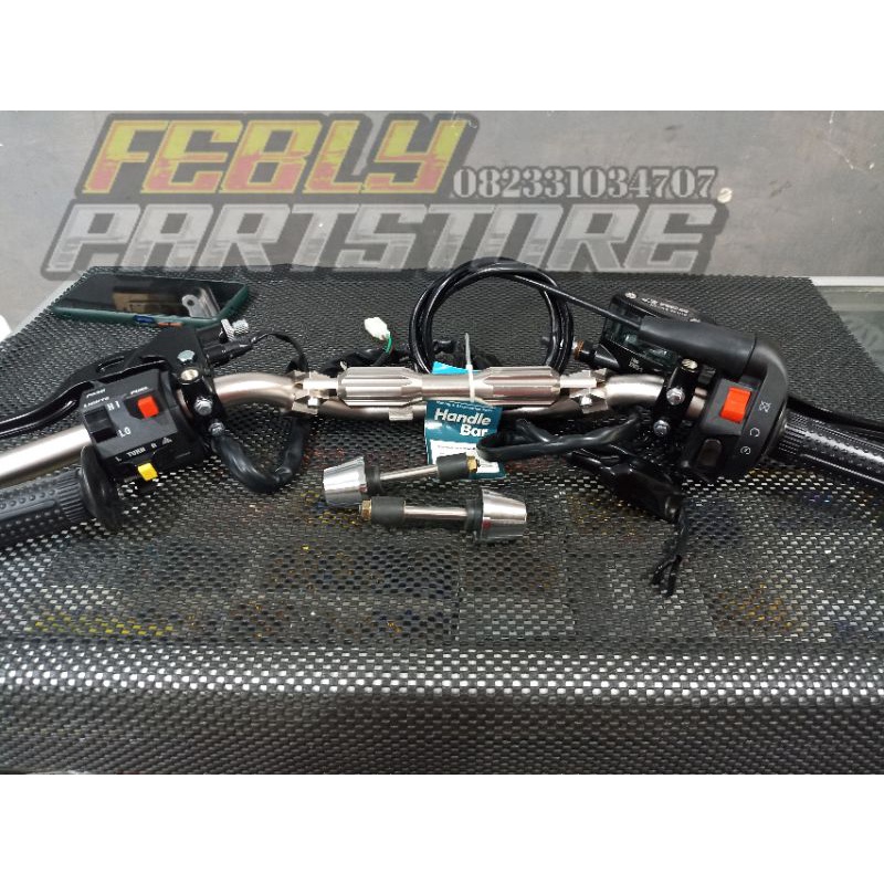 PAKET SET STANG STIR DAY TITANIUM LOW MASTER RCB OVAL 14MM SET KOPLING RCB E2 HOLDER KSR DOMINO HOLD