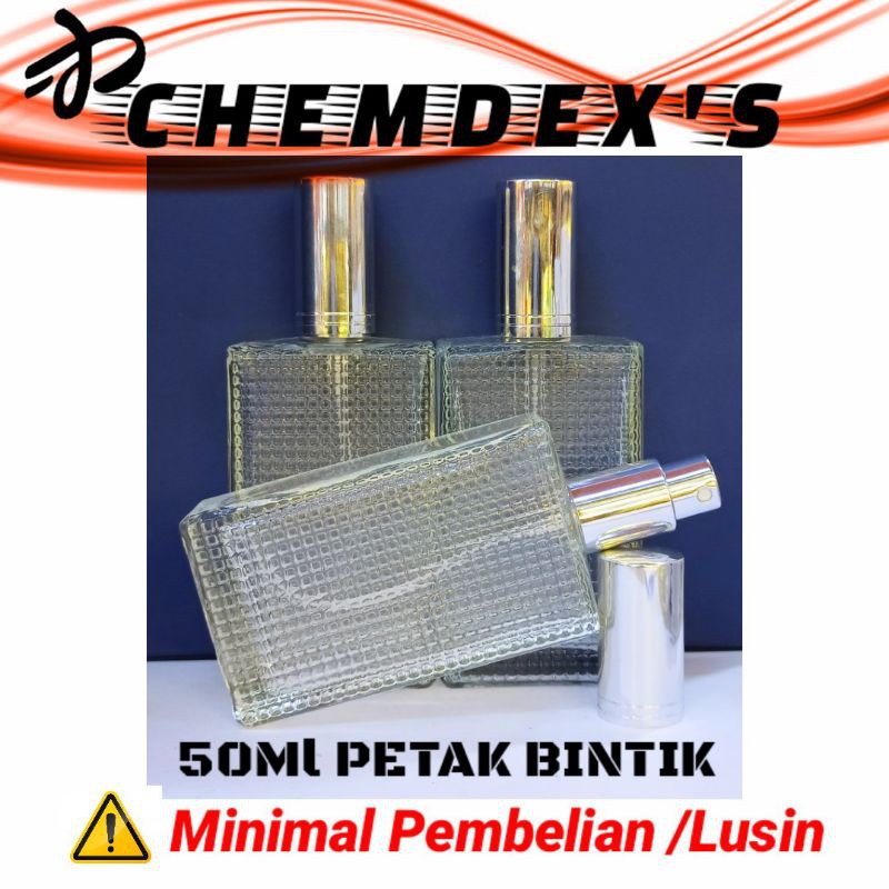 Botol Parfum50ML KOTAK BINTIK SILVER // DRAT || botol parfum 50ml || botol drat