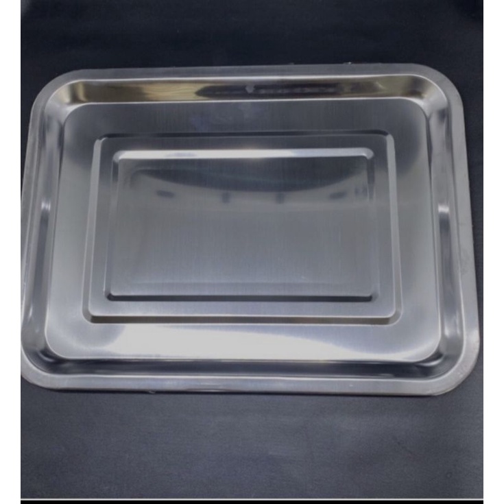 Baki Nampan Stenlis/Baki Makanan /Beking tray Ukuran 36x25cm