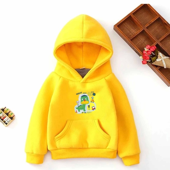 Sweater Hoodie Anak Dino Sweater Fleece Baju Anak Kekinian Murah Unisex