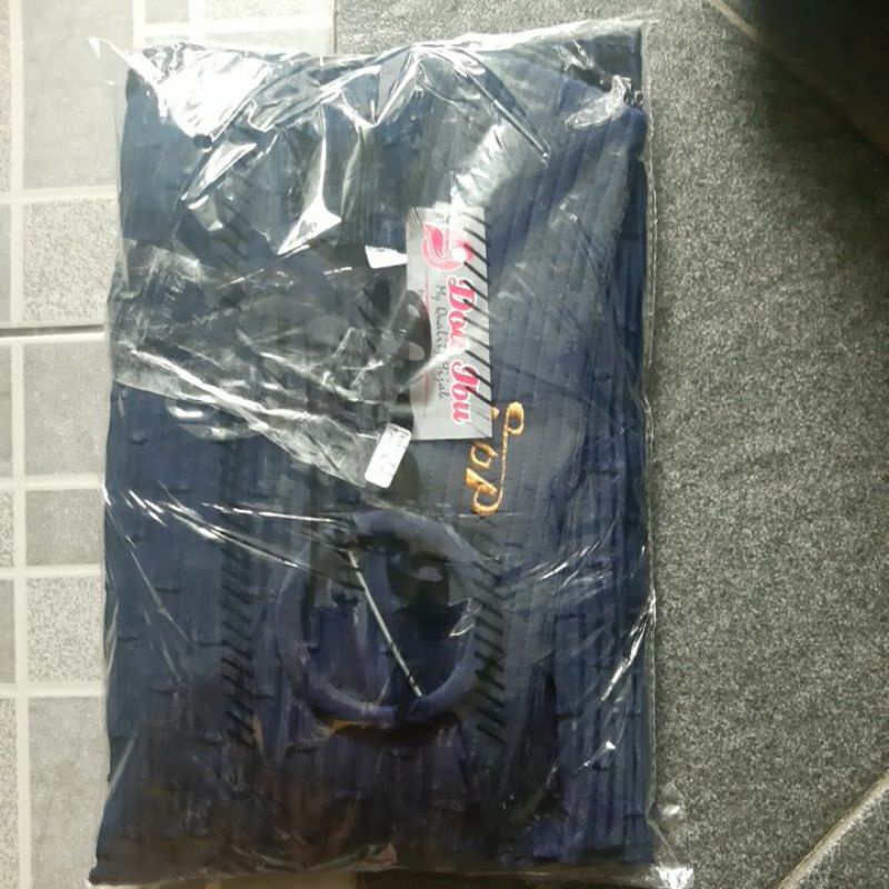 115 !!! JILBAB DOA IBU PLISKET JUMBO SIZE L GESPER REMPEL BAWAH/HIJAB DOI  PRISKET CASANDRA KRUT KHIMAR 3 IN 1 ORIGINAL PREMIUM TERBARU BY BUNYAMIN-Navy