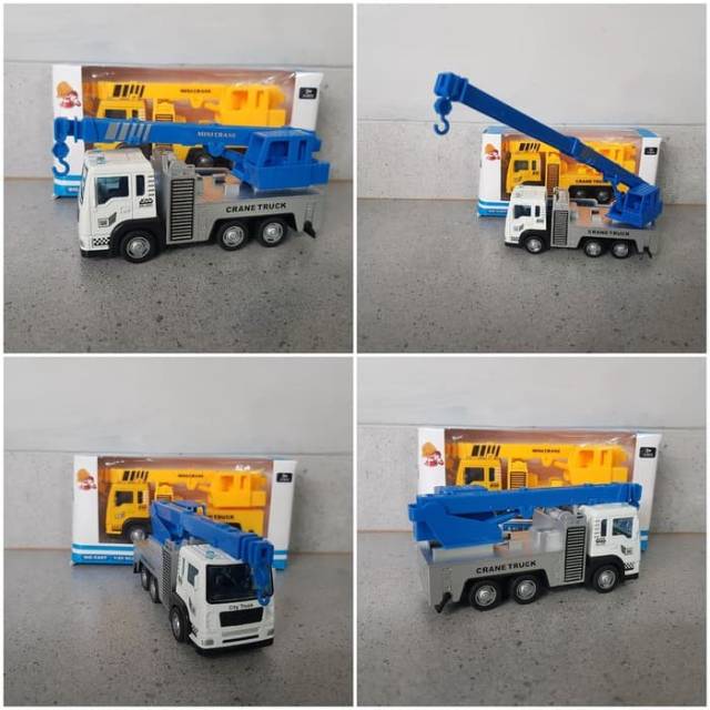 Diecast Mobil Truk Crane - Pajangan Miniatur Replika Truk Crane