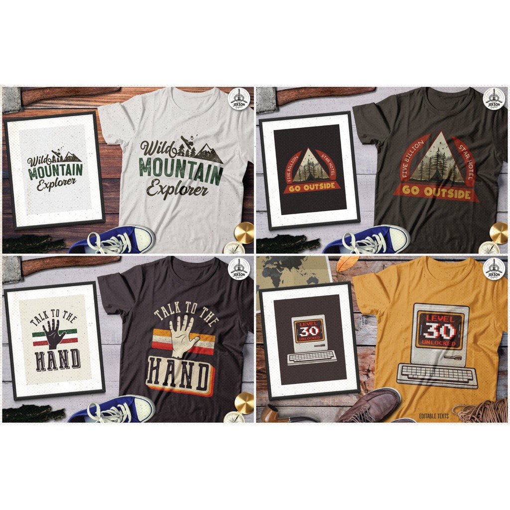 T-Shirt Designs Retro Collection Part 5 - Adobe Photoshop &amp; Illustrator