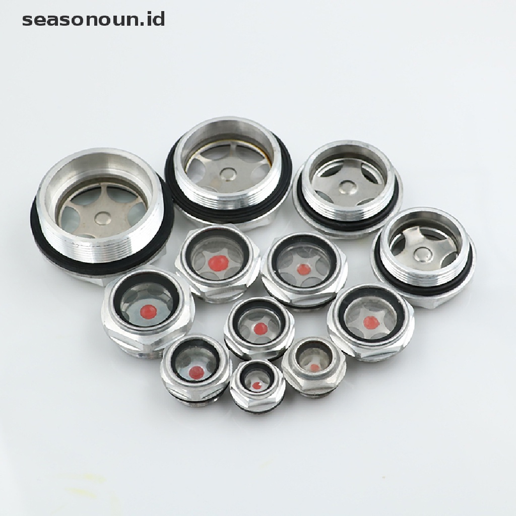 【seasonoun】 16mm-48mm male threaded metal air compressor oil level sight glass .