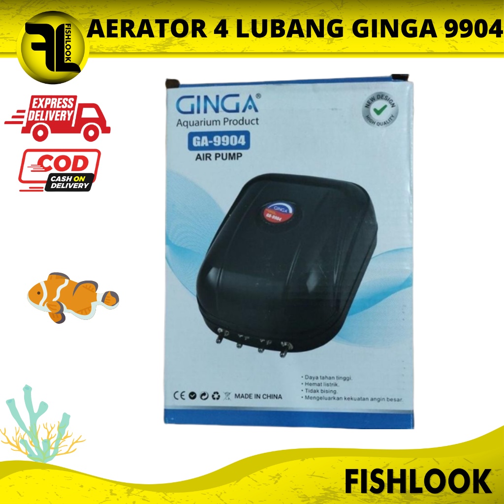 GINGA GA 9904 GA9904 Air Pump Aerator Pompa Udara 4 Lubang Outlet