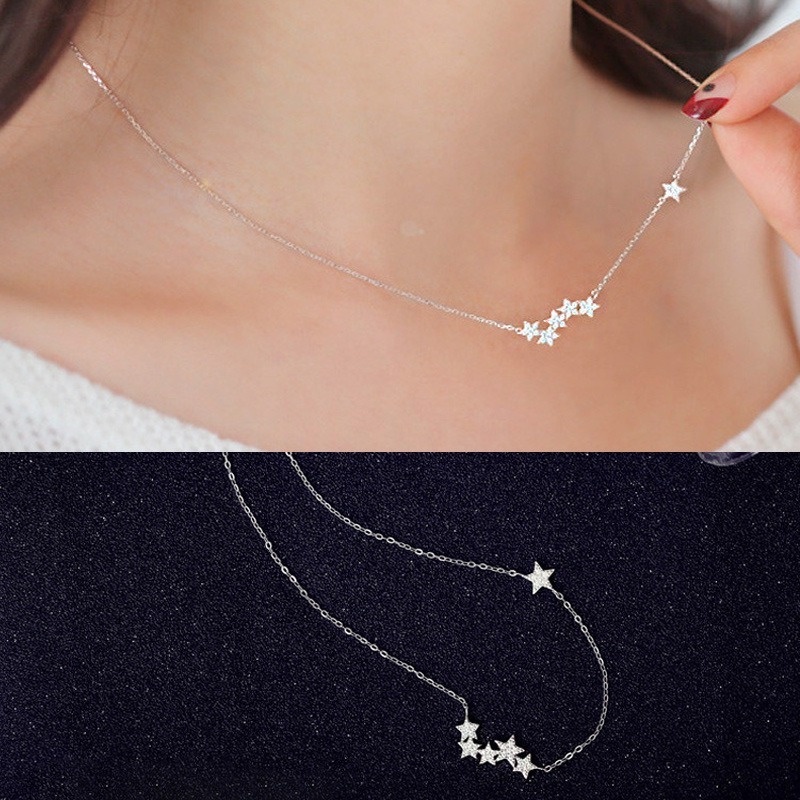 [Ready Stock]Fashion Silver Plated XINGX Micro Diamond Pendant Necklace