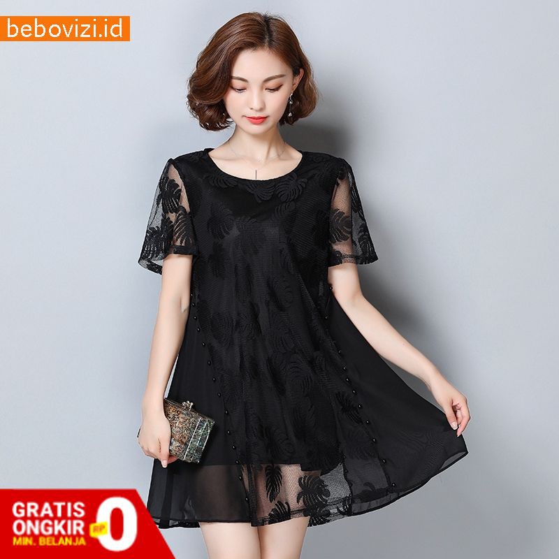 Dress Jumbo Mini Casual Model Longgar Versi Korea Ada Wanita Pesta