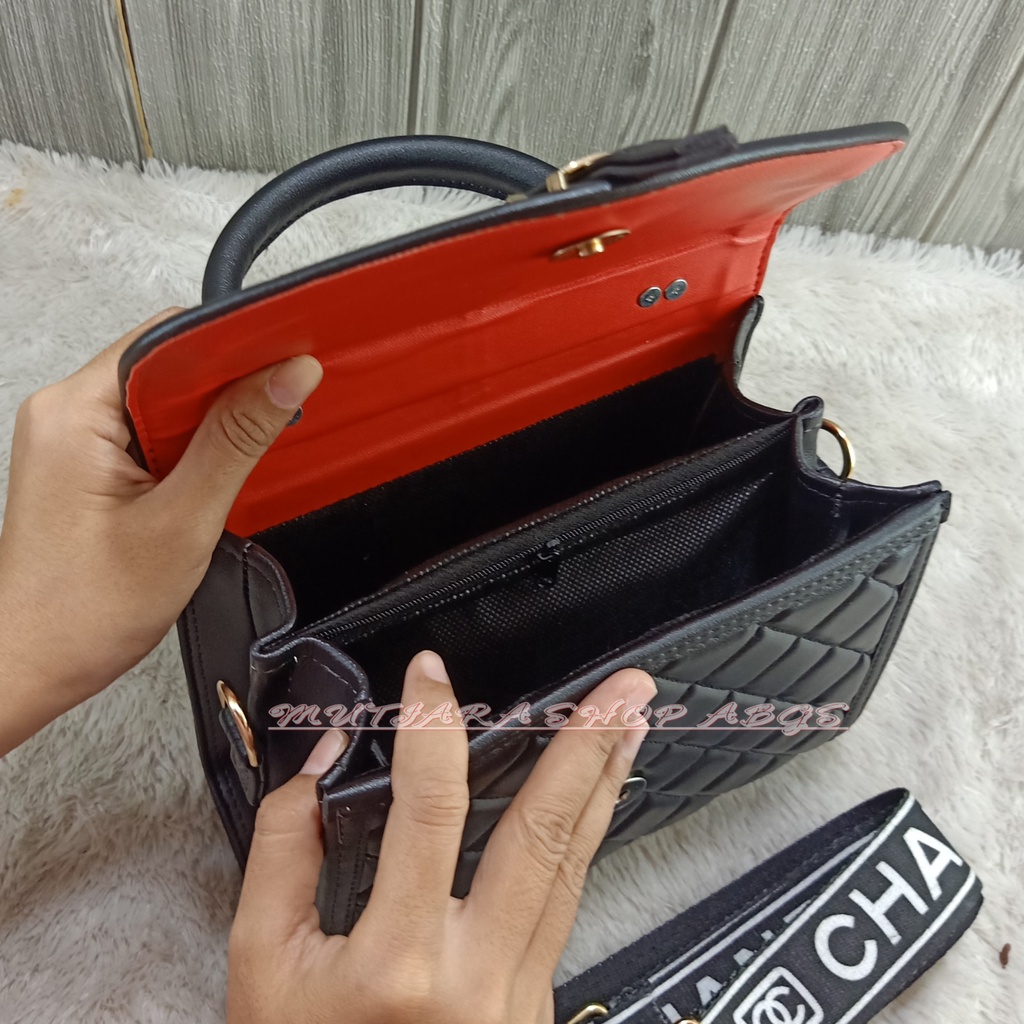 (COD) Tas Selempang Jinjing Bordir Gesper Lidah Premium Quality Terbaru