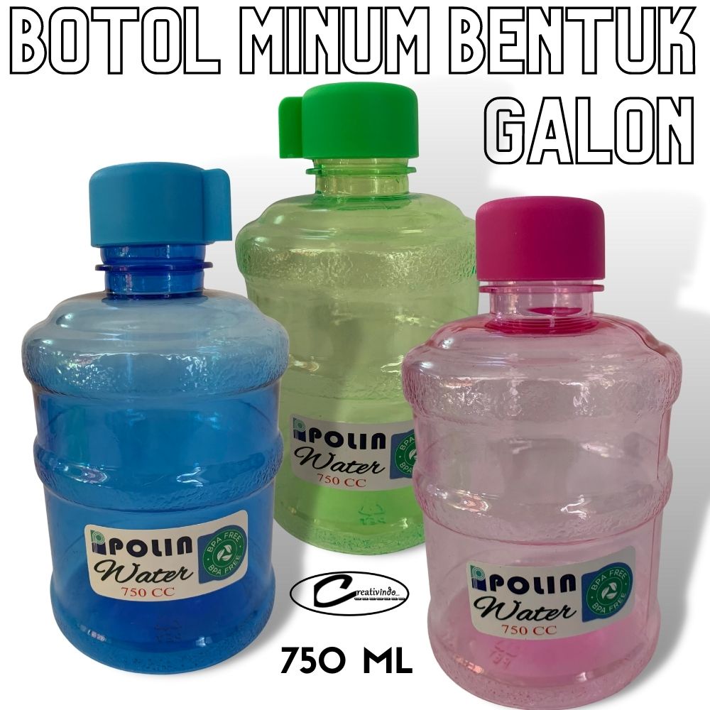 Botol Minum Galon - Botol Minum Plastik Galon - Botol Air Minum Galon Plastik BPA FREE 750ML