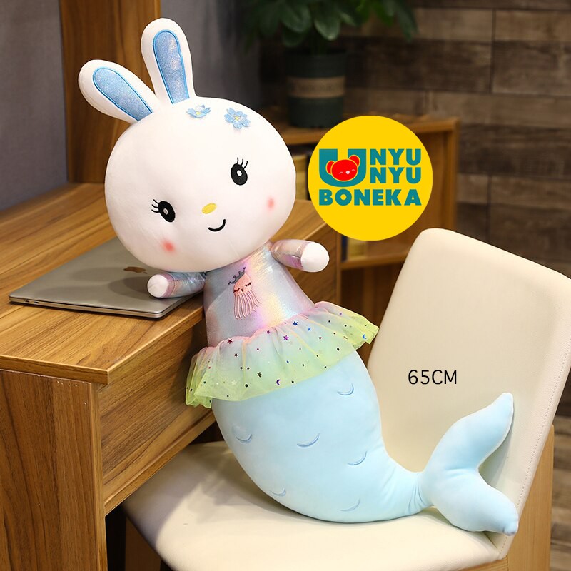 boneka Kelinci mermaid 50cm 65cm rabbit kawai ikan mermaid ultah anak girl pretty girl elsa anna