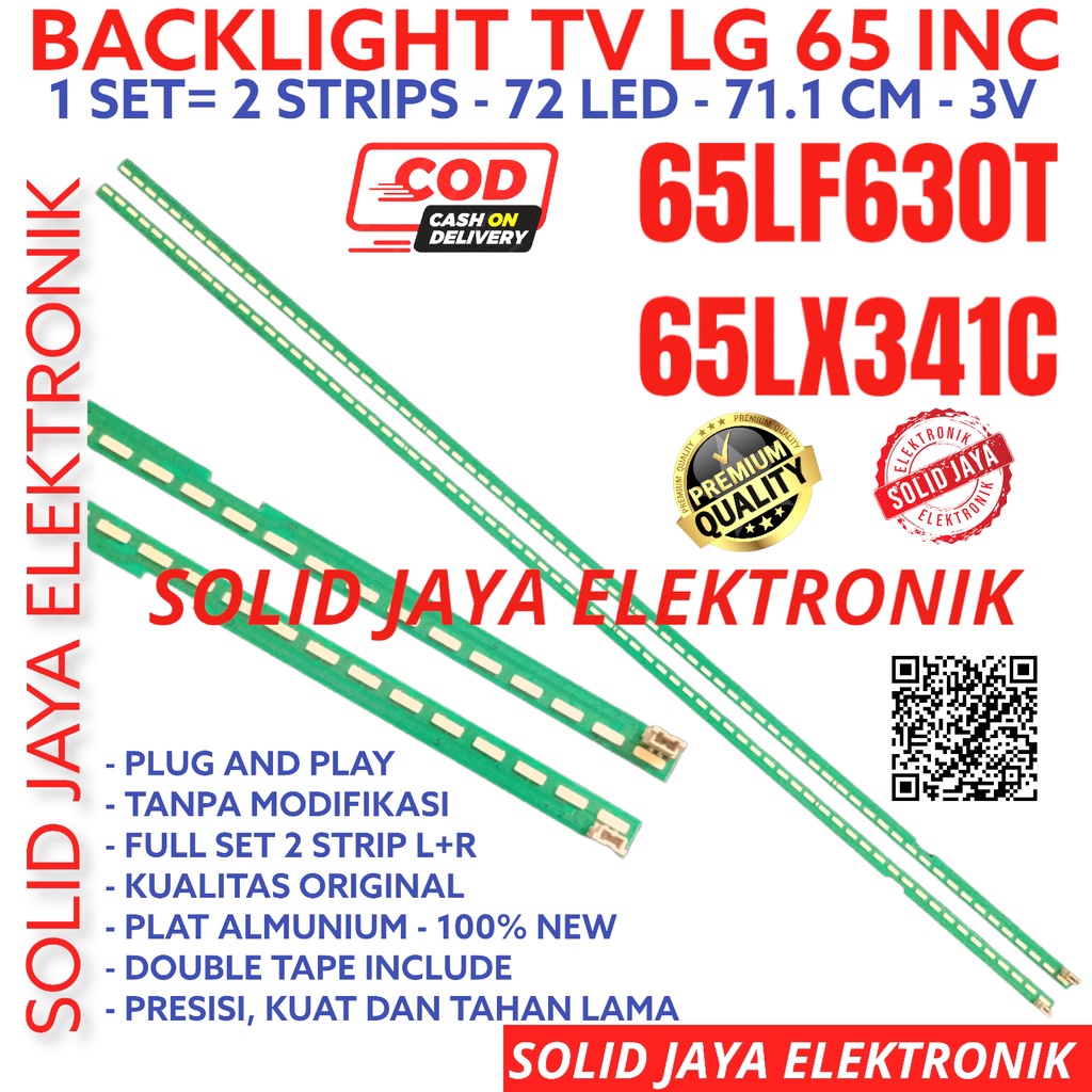 BACKLIGT TV LED LG 65 INC 65LF630 65LX341 65LF630T 65LX341C 65LF 65LX LAMPU BL 72K 3V 72LED 72 KANCING SMD STRIP STRIPS LIDI 65IN 65INCH 65INC LG IN INCH LG