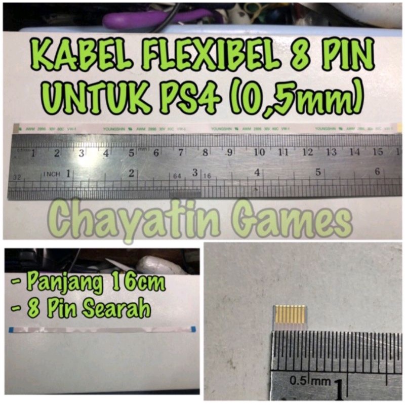 Kabel Flexibel 8 Pin Halus Searah Panjang kabel 16cm Ukuran Pin 0.5mm