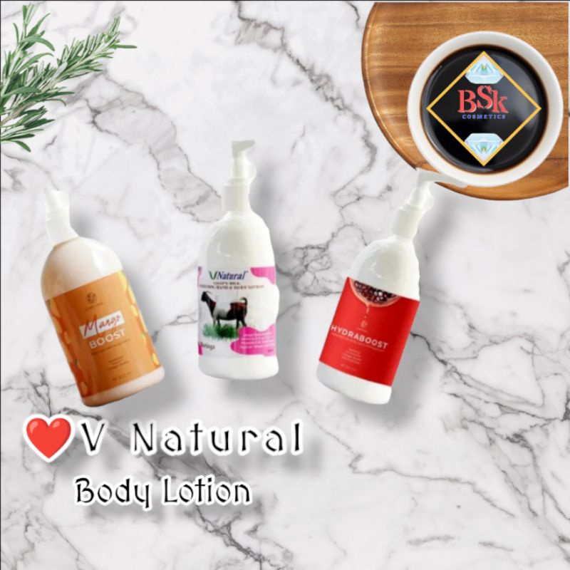 ⭐AJ⭐ V NATURAL BODY LOTION 300ML | Hbl Mango Boost Goat Milk Hydra Pome | Lotion HBL / Pemutih Kulit