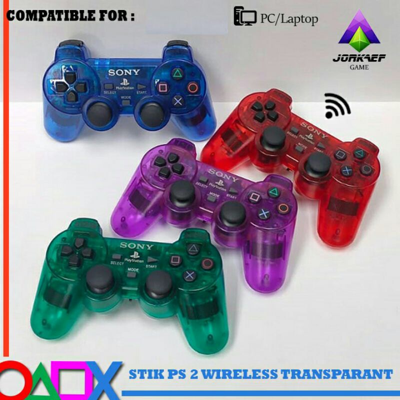 Stick ps 2 original / Stik ps2 wireless / Playstation 2 Joystick / Stik pc transparant warna