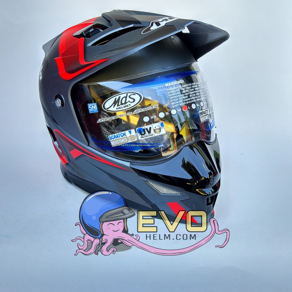 MDS SUPER PRO SERIE 2 ALL GREY MATT/ RED/BLACK