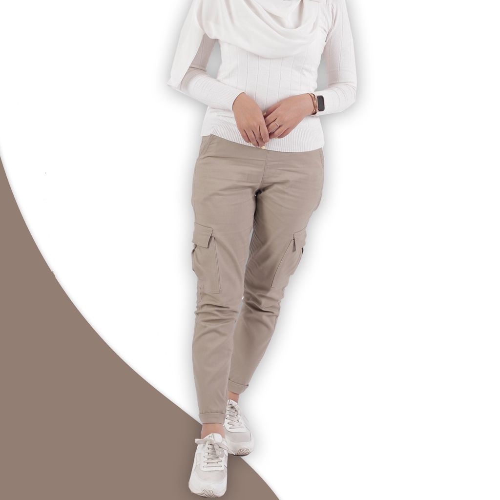 Celana baggy pants Kargo Wanita L.Co bahan kantor Wanita Baggy Pants