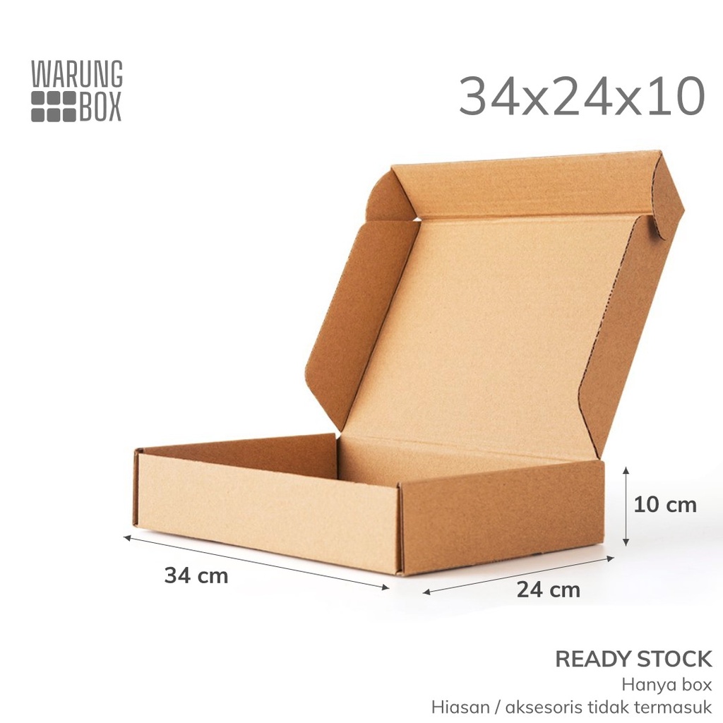 

Kardus Polos 34 x 24 x 10 cm Dus Sepatu Box untuk Packing atau Kemasan