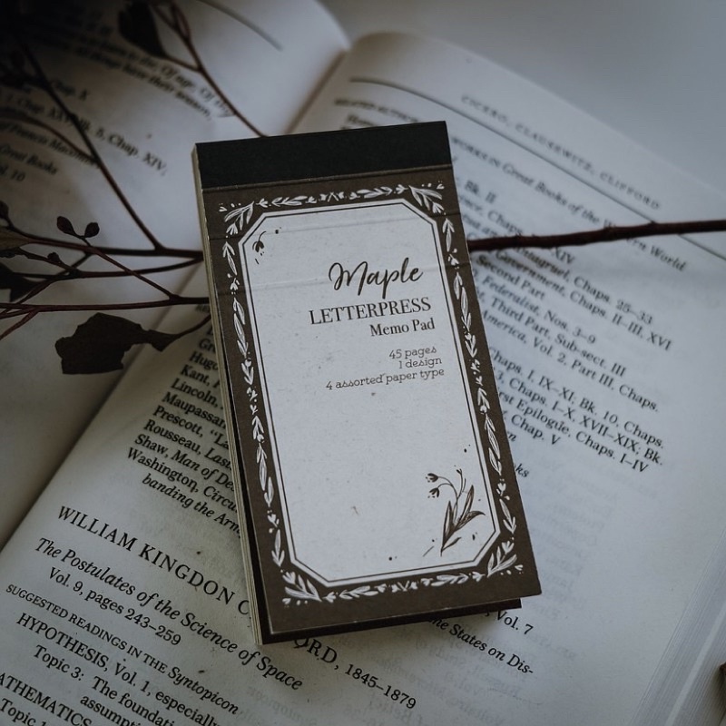 

[Sample] Meow Illustration Maple Letterpress Memo Pad