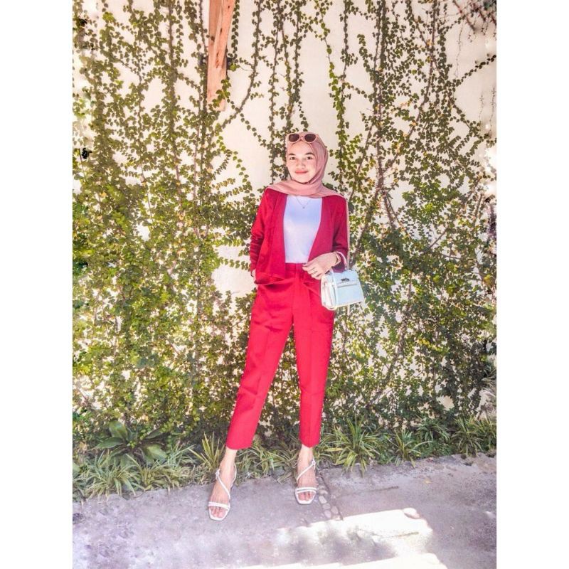 Set Blazer Basic Office Pants Hijab Series