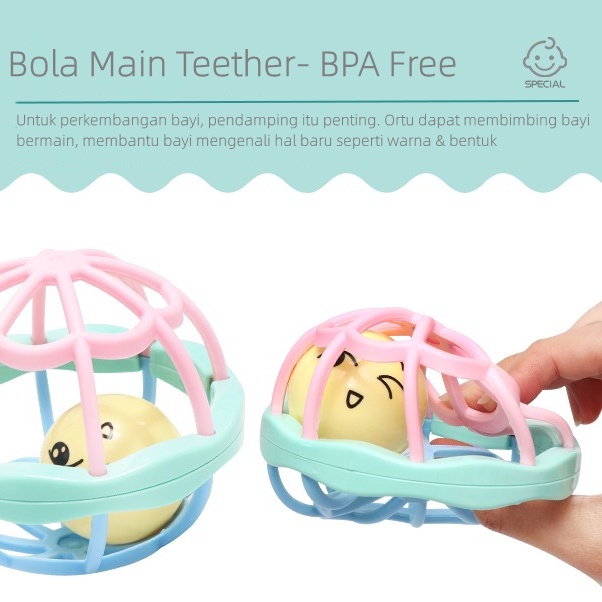 Baby Teether Rattle Teething Kit Mainan Gigitan Bayi Silikon PP Gigitan Bayi Teether Mainan Bayi WJ02