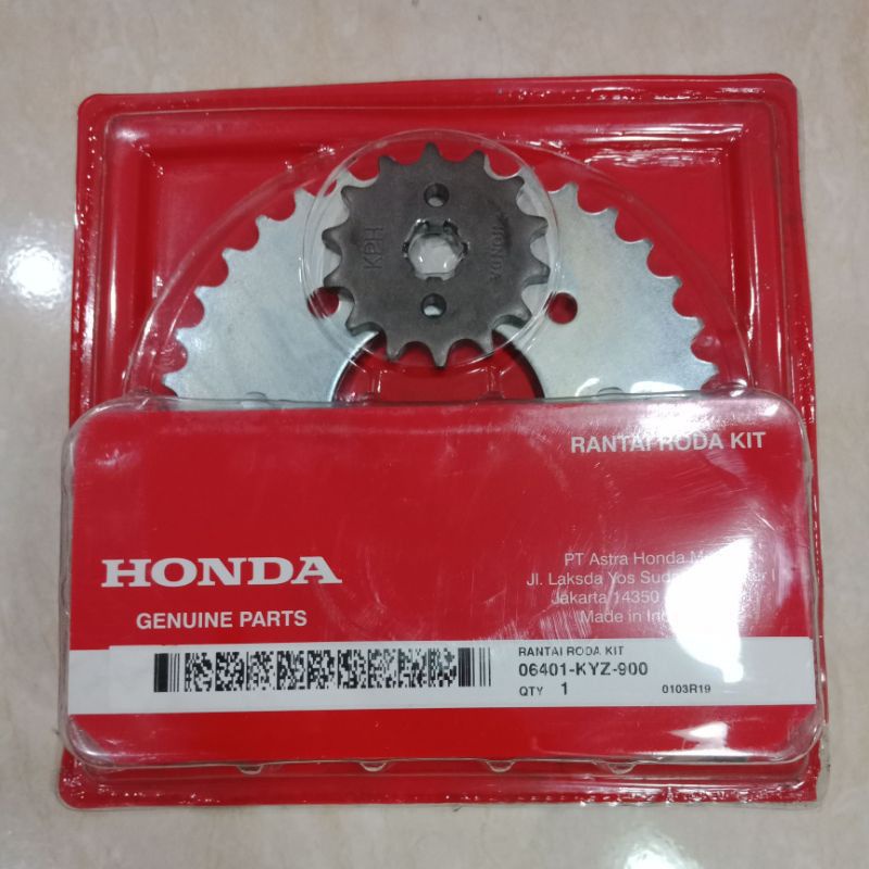 06401-KYZ-900 gear set rantai kit roda belakang supra x 125 helm in 1 set asli honda