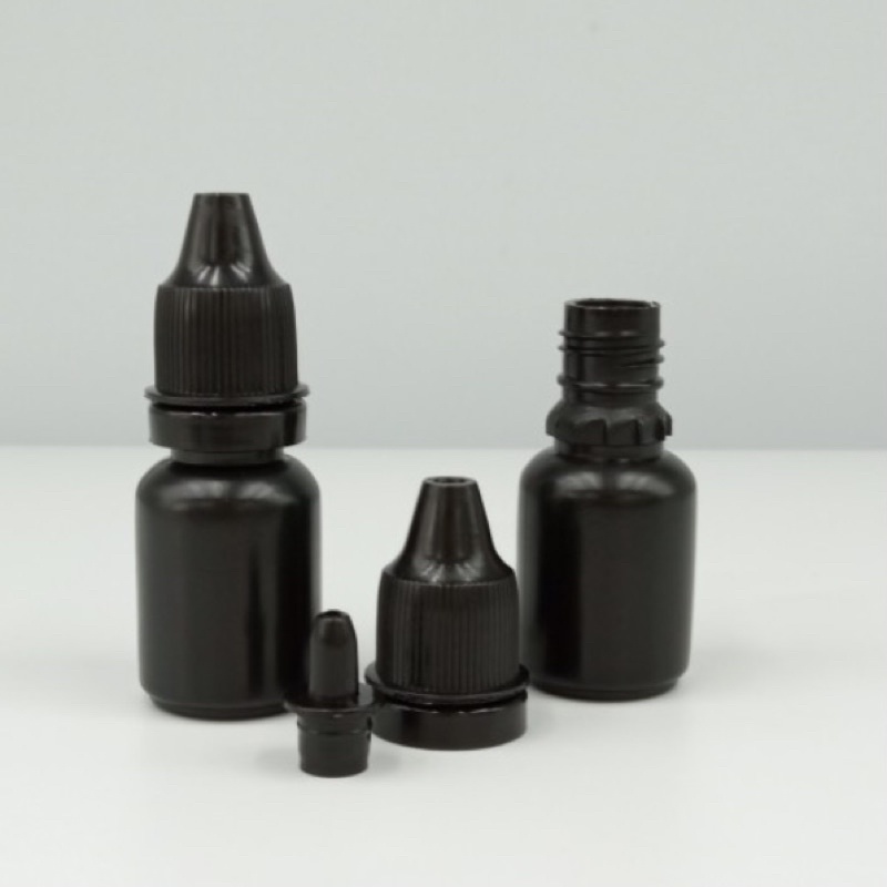 BOTOL TETES 10ML SEGEL HITAM FULL BLACK / BOTOL TETES MATA 10 ML HITAM SEGEL HDPE