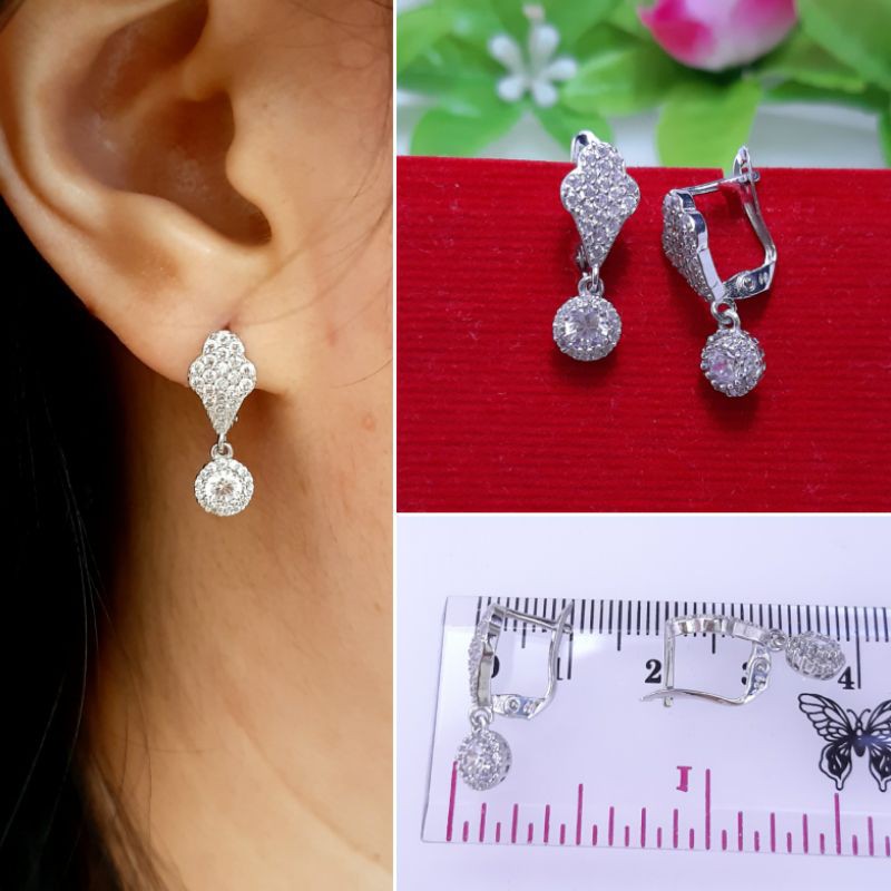 anting jepit perak silver 925.jepit dancing stone