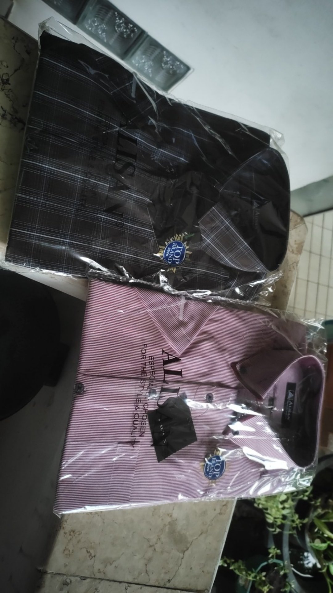 Kemeja Alisan Motif Slimfit/reguler ,lengan Pendek Size 14.5 - 16