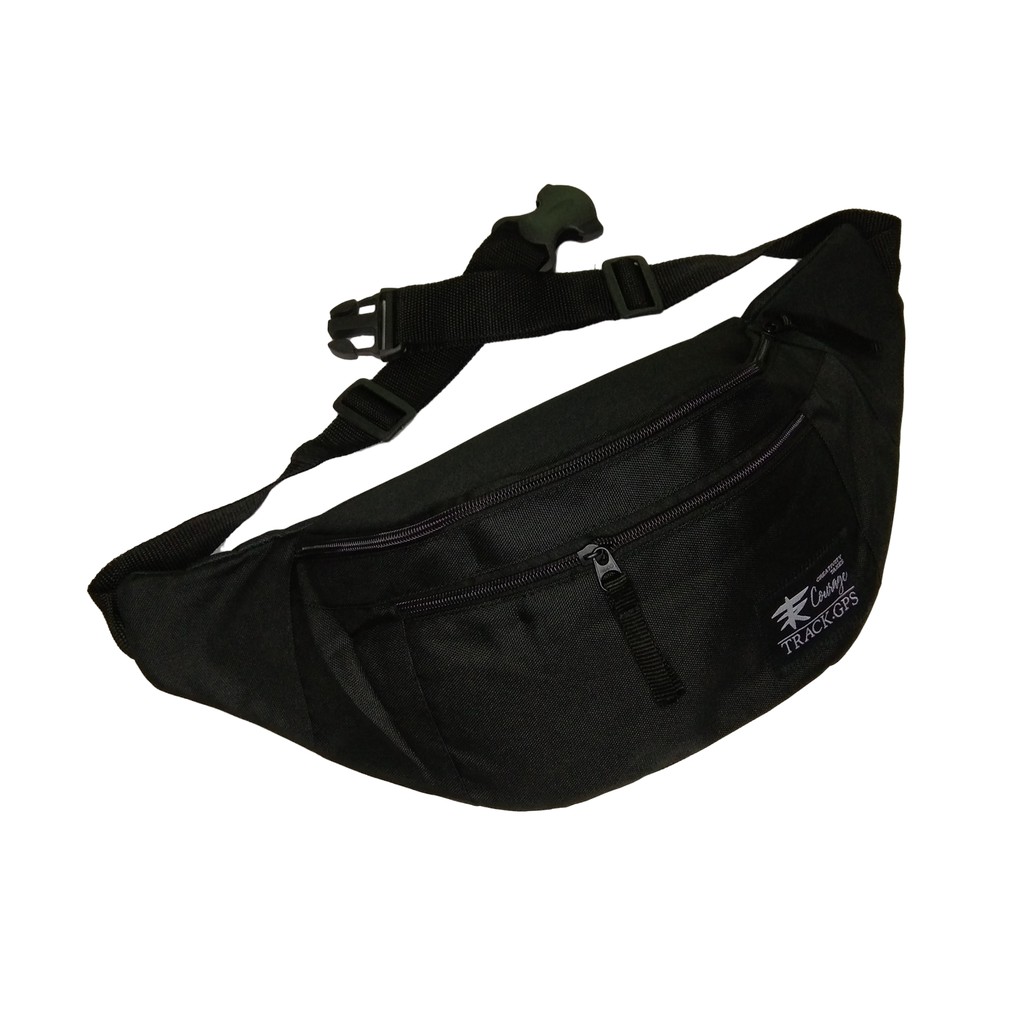 TAS SELEMPANG PRIA WAISTBAG BLACK OVAL