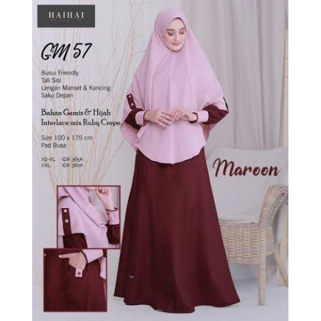 Gamis Original HAI HAI GM 57 | PROMO | MAROON