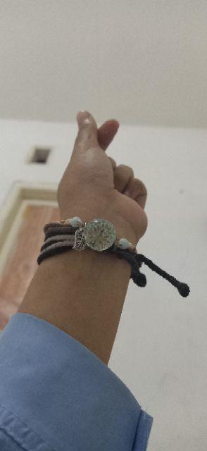 Spesimen Tanaman Kering Gelang Kaca Bola Dandelion Gypsophila Girlfriends Gift