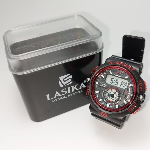 Water Resist Jam Tangan Digital Lasika Type 7136 Series Hitam Free Box Premium